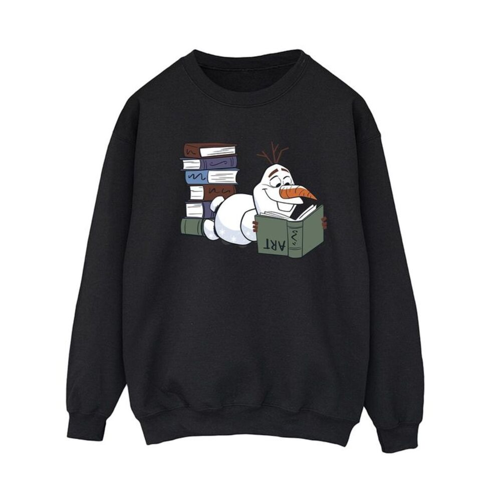 Frozen II Womens/Ladies Olaf Reading Sweatshirt / Black